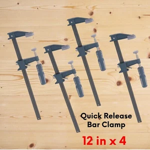 4pcs Woodworking F Clamps Carpentry Hand Work Quick-Release Tools Wood Metal 12" - Picture 1 of 1