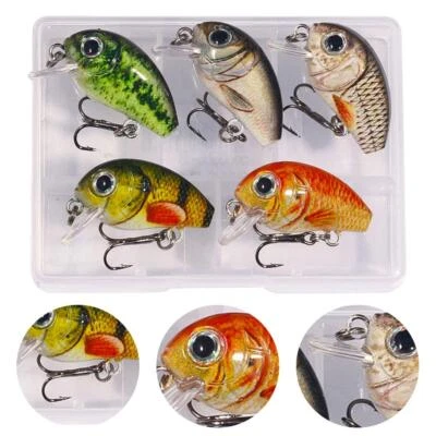 Mini Crankbait Angelköder Kits Swimbait Wobbler Harte Köder für Bass Forell O6G4 - Bild 1 von 4