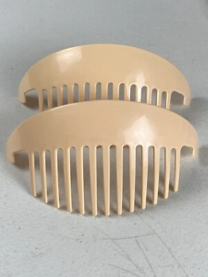 Vtg 1980's TZERS Peach Orange Hair Cincher Clip Banana Comb Ponytail Holder 5.5 - Image 1 of 3