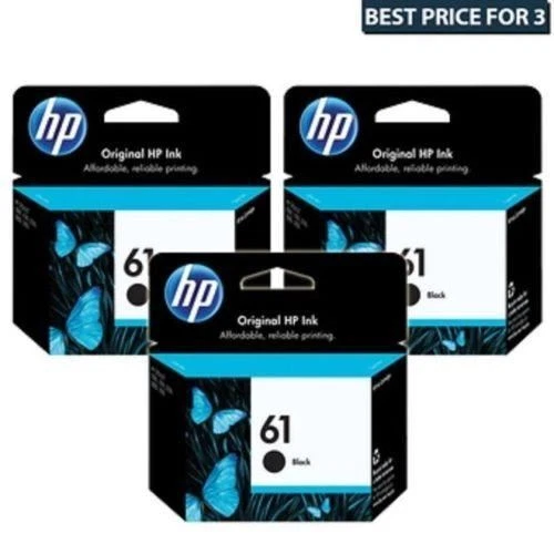 3 HP Genuine No 61 BLACK Ink Cartridge CH561WA=>Deskjet 1050/2050/2540/3050 #61* - image 1 of 1