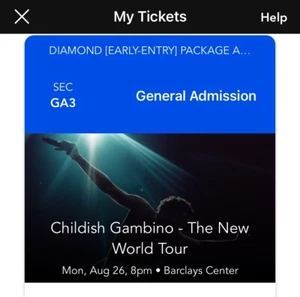 Childish Gambino Early Entry GA Ticket Nyc - Picture 1 of 1