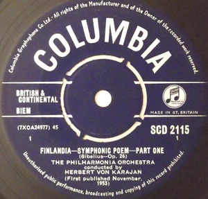Philharmonia Orch. - Herbert von Karajan - Finlandia Op.26 - 7" Vinyl EP c1957 - Picture 1 of 2