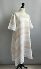 Thanny Beautiful 100% Linen Relaxed Fit A-Line Striped Dress Size S 40" Chest
