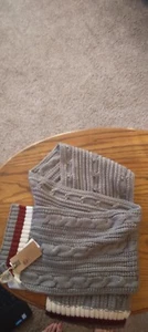 timberland long gray knitted winter scarf mens NWT - Picture 1 of 4