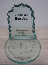 JON BON JOVI -  ORIGINAL AUSZEICHNUNG FÜR 250.000 ALBUMS IN HUNGARY 2001