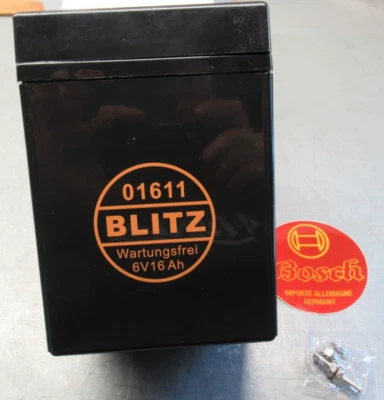 宝马 Blitz 6v 16ah 密封电池 r24 r25/3 r51/3 r67 r69s r50/2 r60/2 较大 — 第 1/4 张图片
