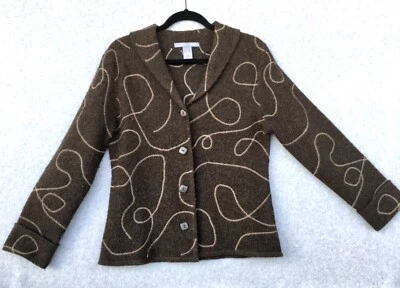 Carrol Reed Women's Size Small 100% Wool  Brown Button Down Jacket - Image 1 of 4