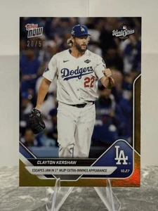 Clayton Kershaw World Series Extra Innings 2025 MLB Topps NOW Card 905 Gold /50 - Bild 1 von 2