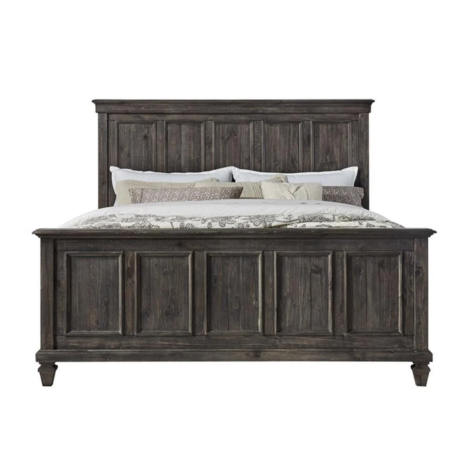 Cama con panel King Magnussen Calistoga en carbón desgastado Foto 1 de 4