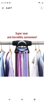 Motorized Tie Rack Organizer for 72 Ties & 8 Belts with J Hooks - Image 1 of 4