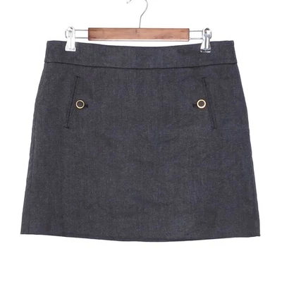 LOFT Mujer Preppy Mini Falda Corta Pequeña Talla 10P Forrada Gris Sarga Foto 1 de 4