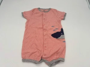 Carters Baby Junge orange gestreifter Hai Overall 18 M - Bild 1 von 3