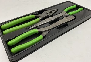 Snap-On Tools PL330ACFG Green Comfort Grip Heavy Duty Pliers Set in Tray - Picture 1 of 24