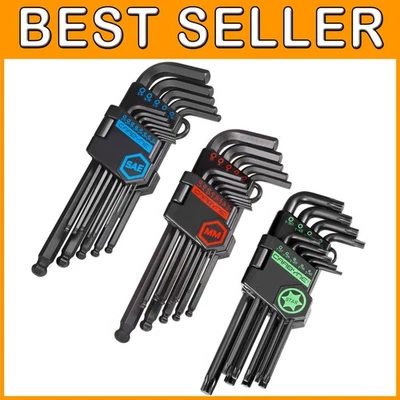 Long Arm Allen Key Set - Heat Treated S2 Steel - Image 1 of 4