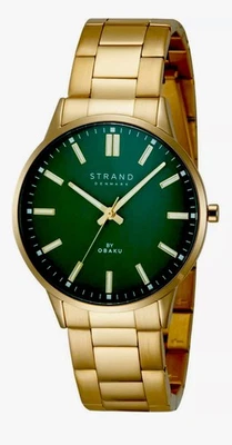 Strand by Obaku Men's Green Dial Gold Tone Watch S747GXGESG - 42 mm Case NEW - Image 1 of 4