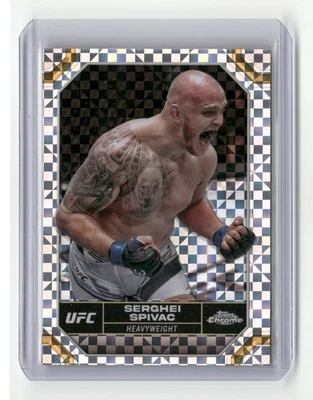 2024 Topps Chrome UFC - Serghei Spivac #176 X-Fractor MMA - Image 1 of 2