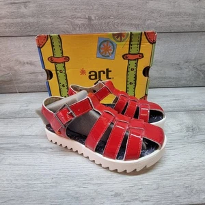 Sandalias Art Company Niñas Rojo Rubí Atenas Charol Reino Unido 13 UE 32 Verano Hebilla En Caja - Imagen 1 de 14