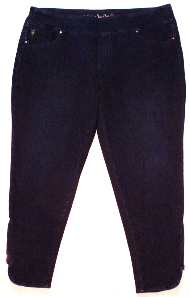 Belle Kim Gravel Pull On Jeans Blue Stretch Denim Ankle Pants Womens 22W (41X26) - Image 1 of 4