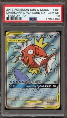 Pokemon Magikarp & Wailord GX Team Up Full Alt Art #161 PSA 10 Gem Mint - Image 1 of 2