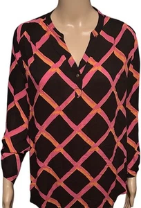 KAARI Blue Blouse Size XL Button Down Long Sleeves Multicolor - Picture 1 of 3