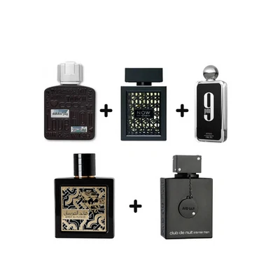 Paquete de 5 piezas: Ramz Silver, Rave Now, 9 PM, Qaed Al Fursan y Club de Nuit Intense Foto 1 de 4