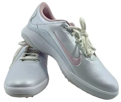 耐克 Vapor 女式高尔夫鞋 8.5 白色粉色贴合鞋底无钉 AQ2324-101 — 第 1/4 张图片