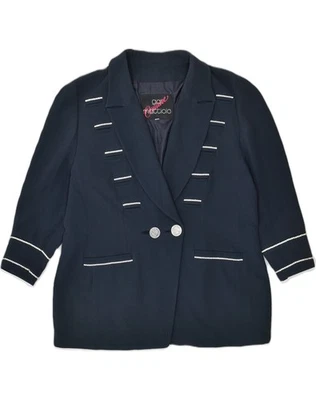 GAI MATTIOLO Womens Double Breasted Blazer Jacket IT 54 3XL Navy Blue OV07 - Image 1 of 3