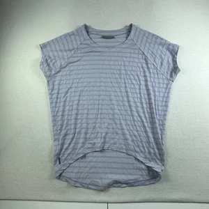Icebreaker Shirt Damen Medium Lila Gestreift Cool Lite Merino High Low Boxy - Bild 1 von 9