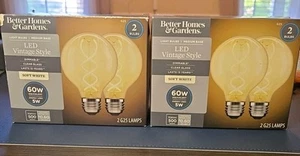 2x BHG 60 Watt LED 2 Light Bulbs Dimmable Clear Glass Soft White 500 Lumens G25  - Picture 1 of 1