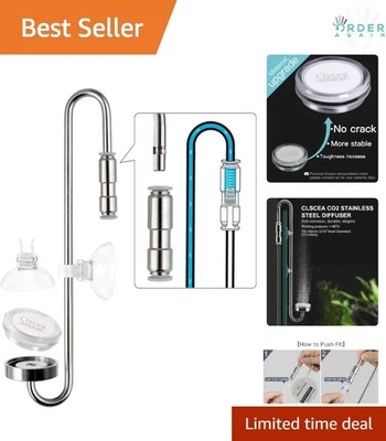 Атомизатор диффузор CO2 для аквариума из нержавеющей стали 35 см с обратным клапаном - Изображение 1 из 4