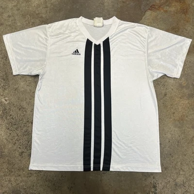 Camiseta de fútbol Adidas vintage para hombre extra grande blanca negra ropa de calle deportes años 90” Foto 1 de 4