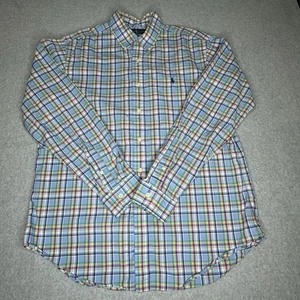 Ralph Lauren Shirt Mens Large Blue Pink Plaid Classic Fit Button - Picture 1 of 7