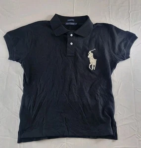 Ralph Lauren Shirt Boy's Size Large Black Polo Skinny Short Sleeve Big Pony - Picture 1 of 13