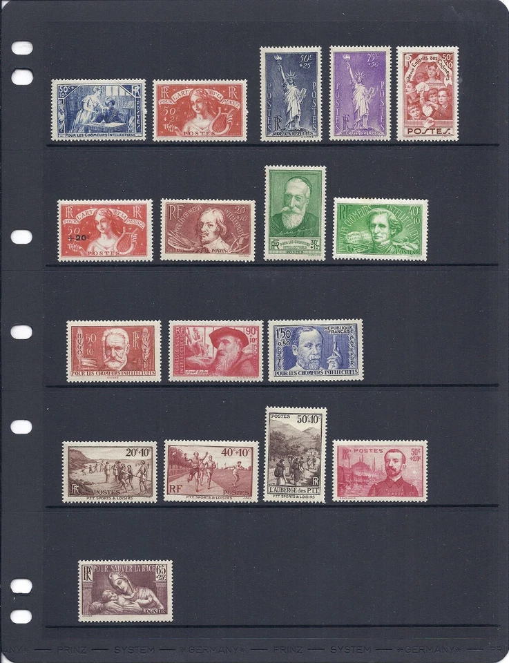 FRANCE 1935-37 a few semi-postal sets from these years F/VF MLH z20 - Image 1 of 1