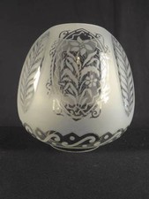 1880's Aesthetic Leaf & Flower Decorated Tulip-Form Kerosene Oil Shade