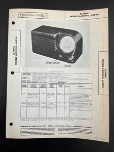 Olympic - Radio - Models 6-501W-U, 6-502U - Photo Fact Folder - 1946 - Picture 1 of 1