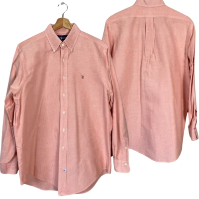 Camisa de vestir Ralph Lauren para hombre talla 16/34 manga larga con botones Oxford naranja Foto 1 de 4