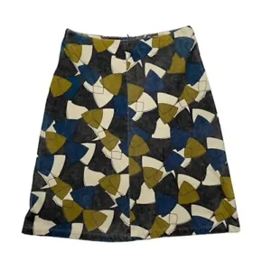 Womens Hobbs Needlecord A-Line Skirt Geometric Pattern Unlined Size 12 - Picture 1 of 4