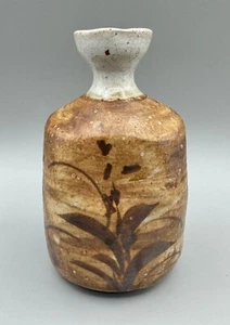 Vintage Doug Lawrie Studio Pottery Sake Bottle Or Vase Hand Painted Signed 6” - Picture 1 of 7