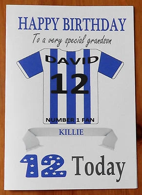 KILMARNOCK FAN Unofficial PERSONALISED Football Birthday Card ("KILLIE")