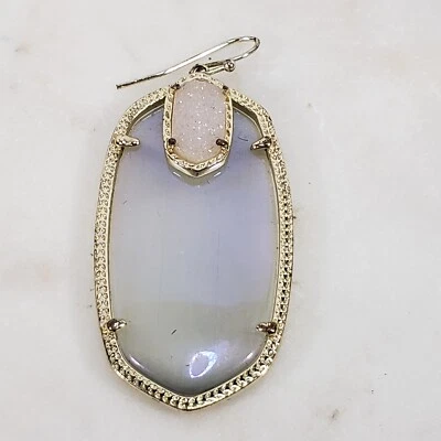 Kendra Scott Emmy Gold Tone Earring  Opalite & Iridescent Drusy *ONE ONLY - Image 1 of 4