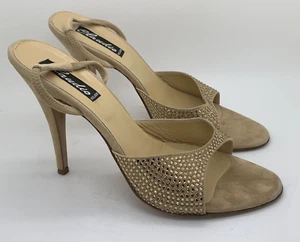 Scarpe donna Vero Cuoio beige scamosciate cristallo taglia 40 vendita al dettaglio Italia $420 (1040) - Foto 1 di 7