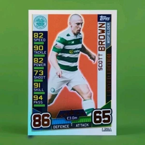 2016-17 Topps Match Attax SPFL LE3A Scott Brown Celtic Bronze Limited Edition - Picture 1 of 2