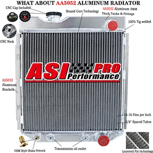 3 Rows Aluminum Radiator for 1964 1965 1966 Ford  Mustang Falcon-V8  GAS 260 289 - Picture 1 of 14