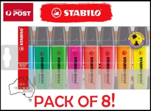 8 Pack Stabilo BOSS Highlighter Wallet Assorted Colours Sent Tracked - Picture 1 of 4