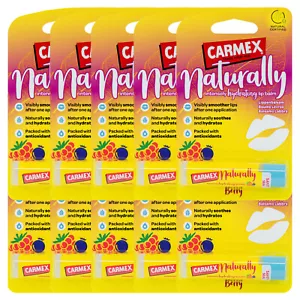 10 x Carmex NATÜRLICH Beeren Lippenbalsam natürlicher feuchtigkeitsspendender feuchtigkeitsspendender Stick 4,25g - Bild 1 von 4