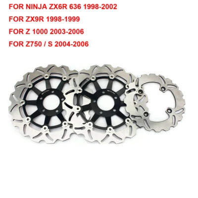 for Kawasaki Front Rear Brake Rotors Z1000 Z 1000 2003-2006 Z 750 S 2005-2007 06 - Image 1 of 4