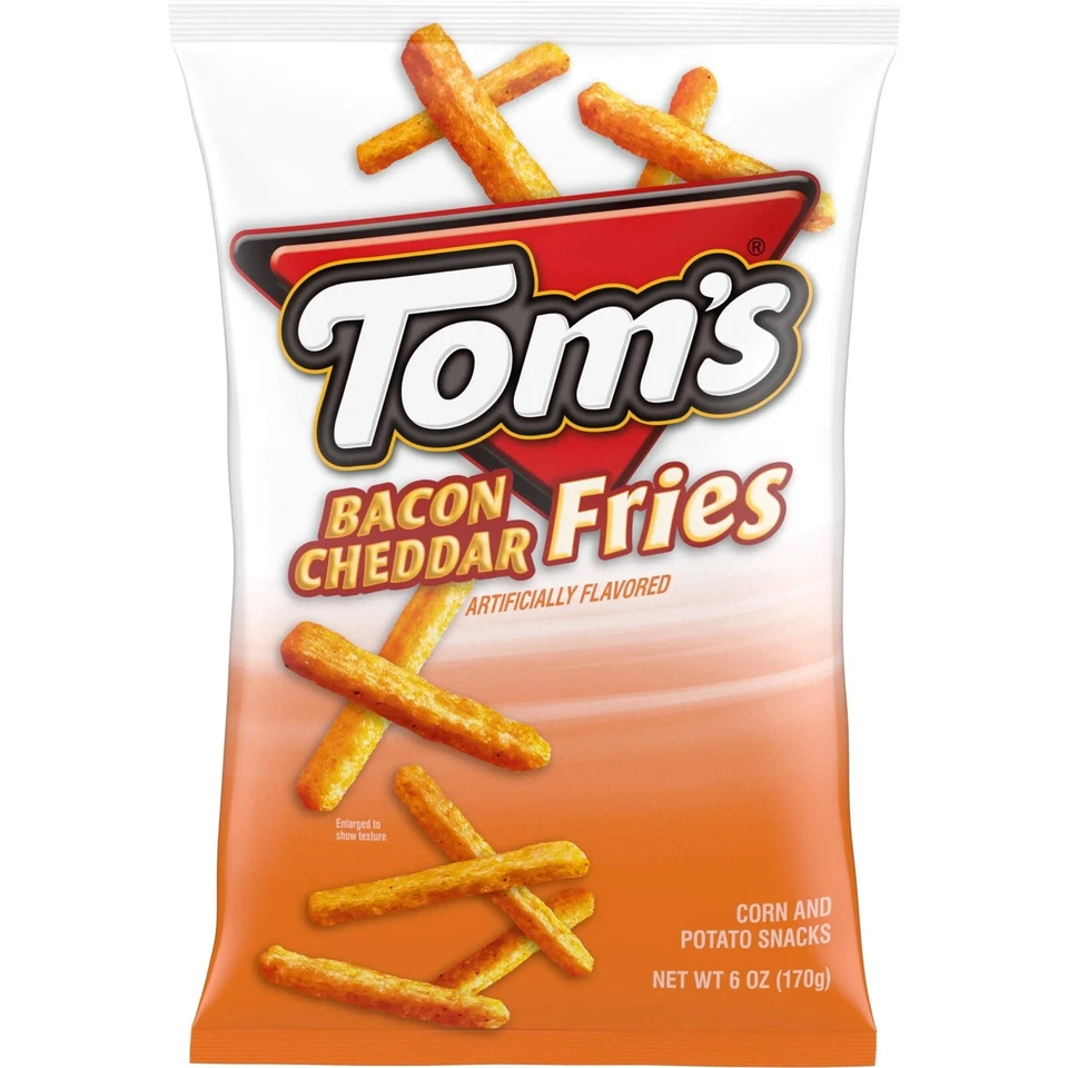 Paquete de 3 bolsas de 6 OZ para papas fritas cheddar Toms Bacon Foto 1 de 1