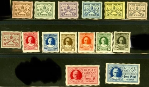 Vatican City #Mi1-Mi15 MNH 1929 Papal Arms Pius [1-13 E1-E2] Cover