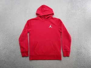 Jordan Red Embroidered Hoodie Sweatshirt Air Jump Man Youth Boys Size L 13-14 Yr - Picture 1 of 11